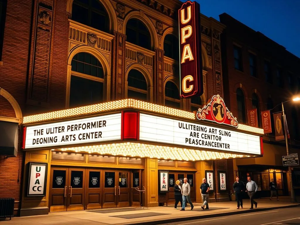 Ulster Performing Arts Center in Kingston during an evening event Ulster Performing Arts Center in Kingston during an evening event