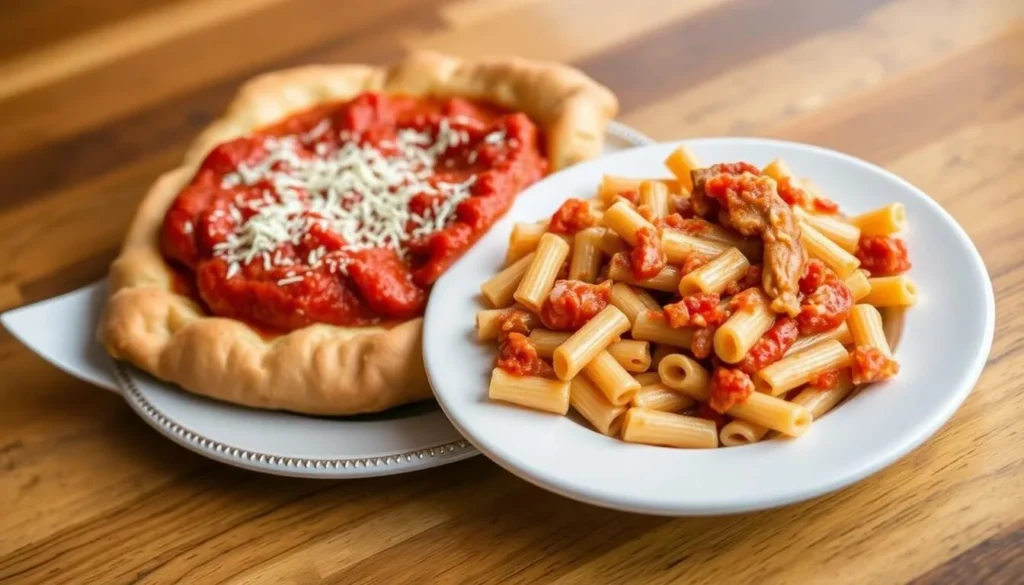 Utica's famous tomato pie and chicken riggies local cuisine Utica's famous tomato pie and chicken riggies local cuisine