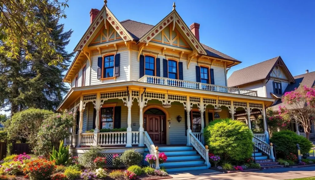 Victorian-style bed and breakfast in Ferndale, Humboldt County with colorful gingerbread trim and beautiful gardens Victorian-style bed and breakfast in Ferndale, Humboldt County with colorful gingerbread trim and beautiful gardens