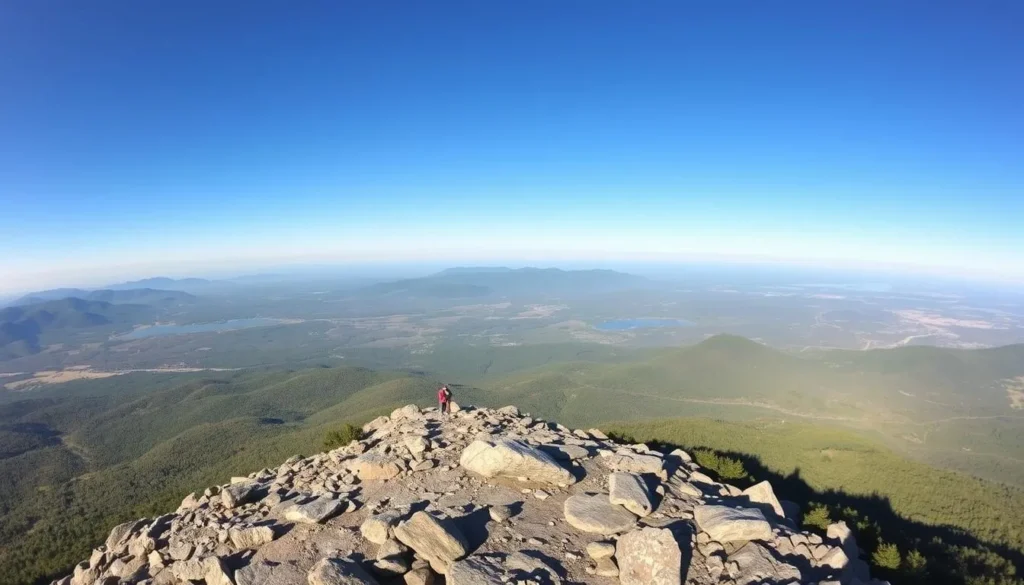 View from Mount Monadnock summit showing panoramic vistas of New Hampshire and surrounding states View from Mount Monadnock summit showing panoramic vistas of New Hampshire and surrounding states