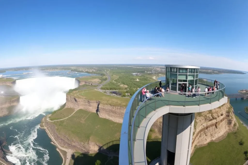 View from the Prospect Point Observation Tower overlooking Niagara Falls View from the Prospect Point Observation Tower overlooking Niagara Falls