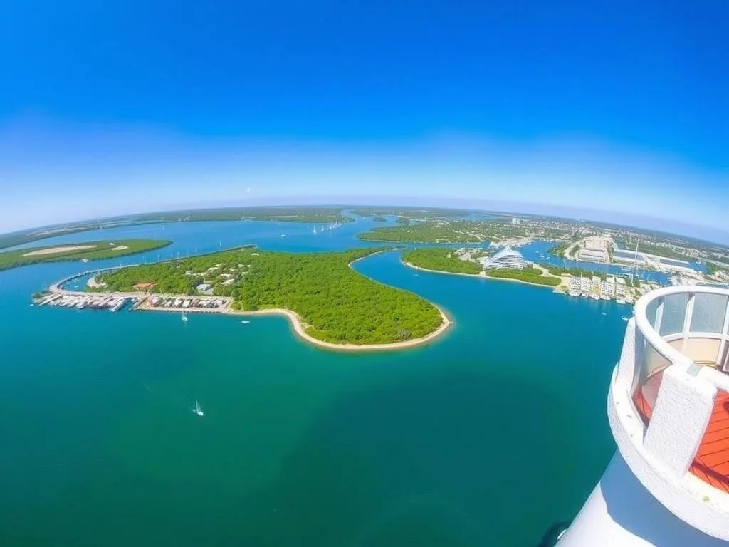 View from the top of Jupiter Inlet Lighthouse in Palm Beach County Florida View from the top of Jupiter Inlet Lighthouse in Palm Beach County Florida