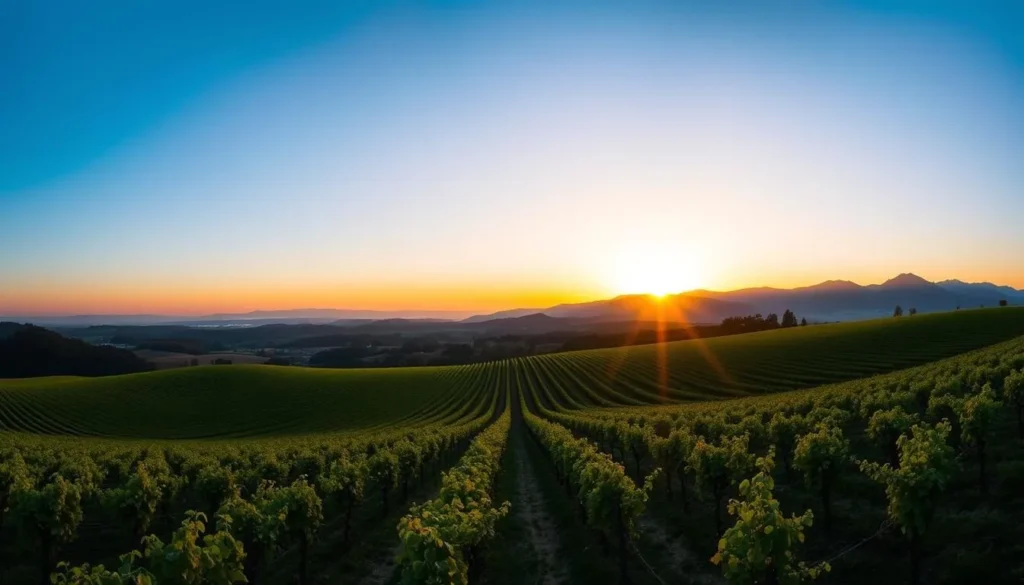 Vineyards in Anderson Valley, Mendocino County California during sunset Vineyards in Anderson Valley, Mendocino County California during sunset
