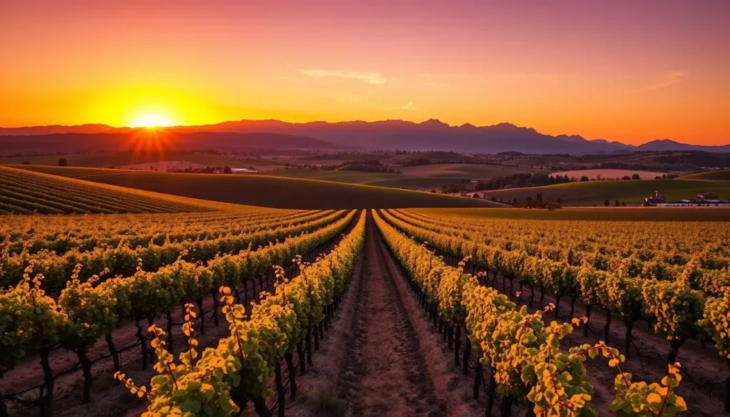 Vineyards in Temecula Valley Wine Country, Riverside County California at sunset Vineyards in Temecula Valley Wine Country, Riverside County California at sunset