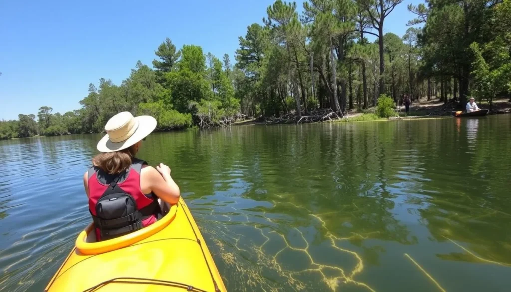 Visitor enjoying kayaking on Holmes Creek in Washington County Florida Visitor enjoying kayaking on Holmes Creek in Washington County Florida