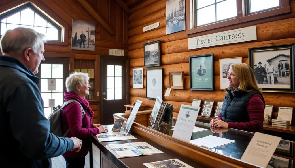 Visitor getting information at the Sierra County Visitor Center in Downieville Visitor getting information at the Sierra County Visitor Center in Downieville