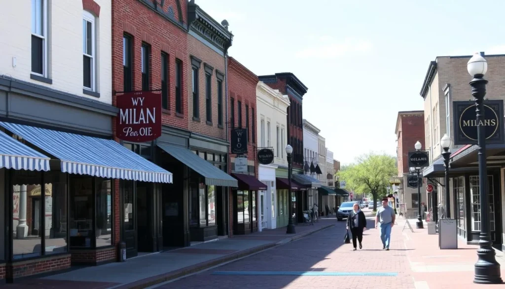 Walkable downtown Milan, Ohio with historic buildings and shops showcasing Milan, Ohio things to do Walkable downtown Milan, Ohio with historic buildings and shops showcasing Milan, Ohio things to do
