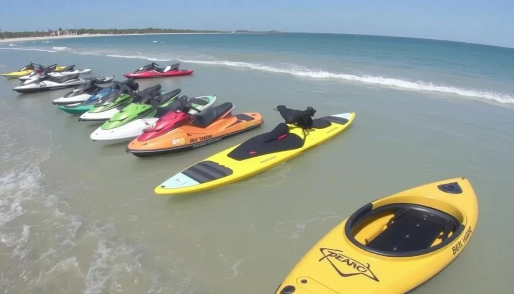 Water sports equipment rentals along Biloxi's beaches