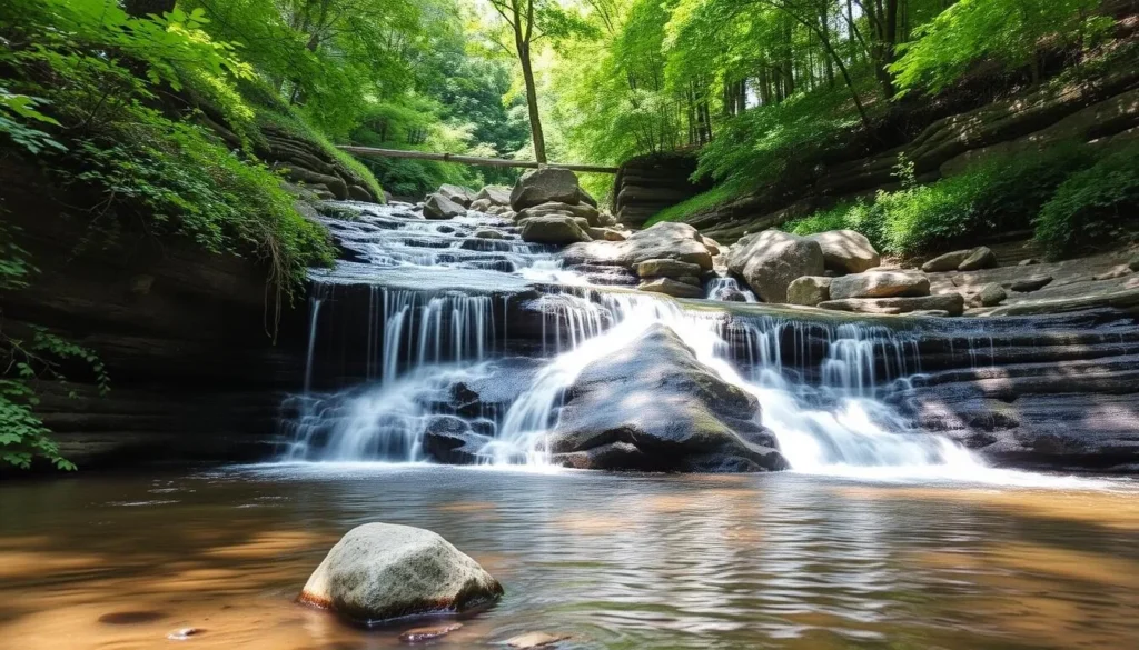 Waterfall at Waverly Glen Park in Tioga County NY