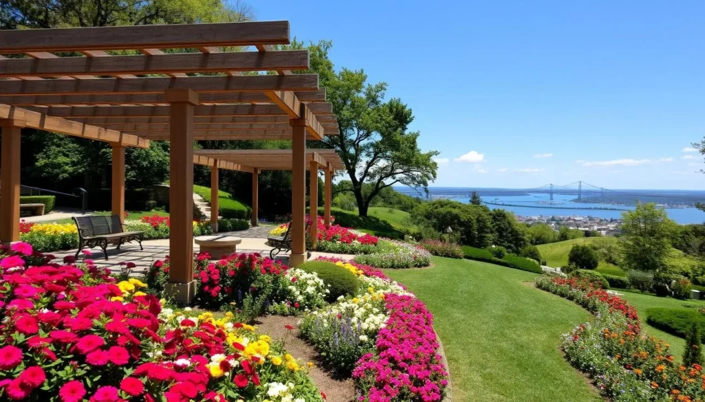 Wave Hill gardens overlooking the Hudson River in Bronx County Wave Hill gardens overlooking the Hudson River in Bronx County