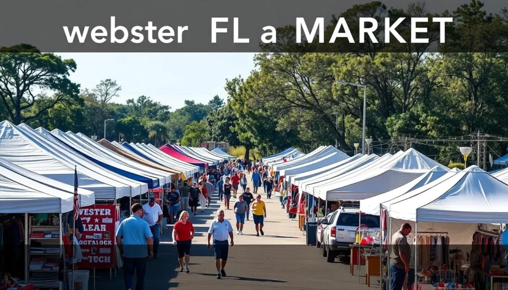 Webster Flea Market in Sumter County Florida with vendors and shoppers Webster Flea Market in Sumter County Florida with vendors and shoppers