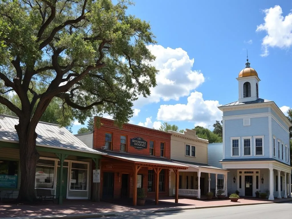 White Springs historic district showing old buildings and the Spring House White Springs historic district showing old buildings and the Spring House