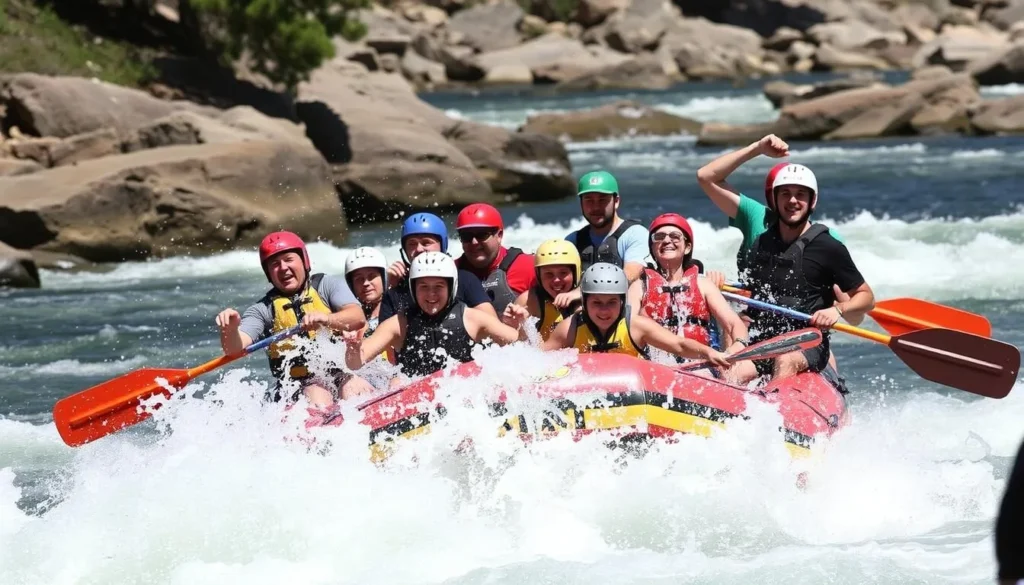 Whitewater rafting on the American River in El Dorado County California Whitewater rafting on the American River in El Dorado County California
