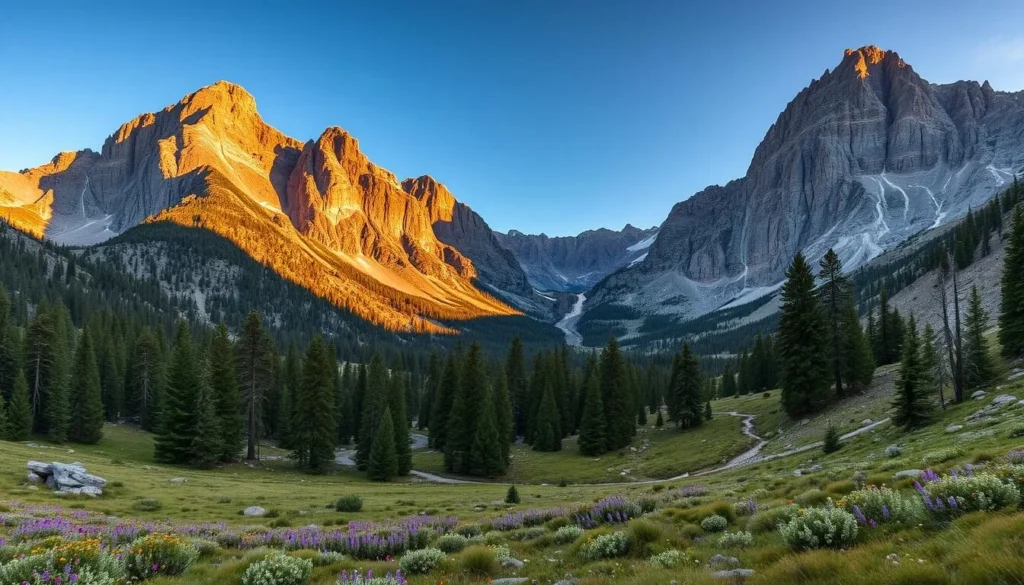 Wilderness landscape in Alpine County California showing mountain peaks