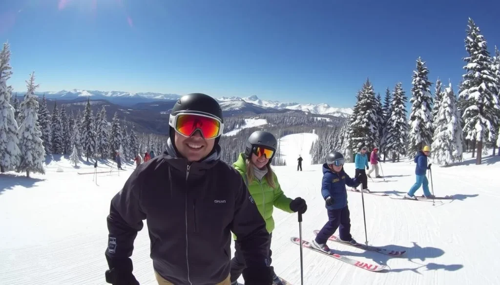 Winter skiing at Bear Valley in Alpine County California