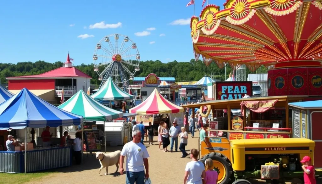 Wyoming County Fair with agricultural exhibits and carnival rides Wyoming County Fair with agricultural exhibits and carnival rides