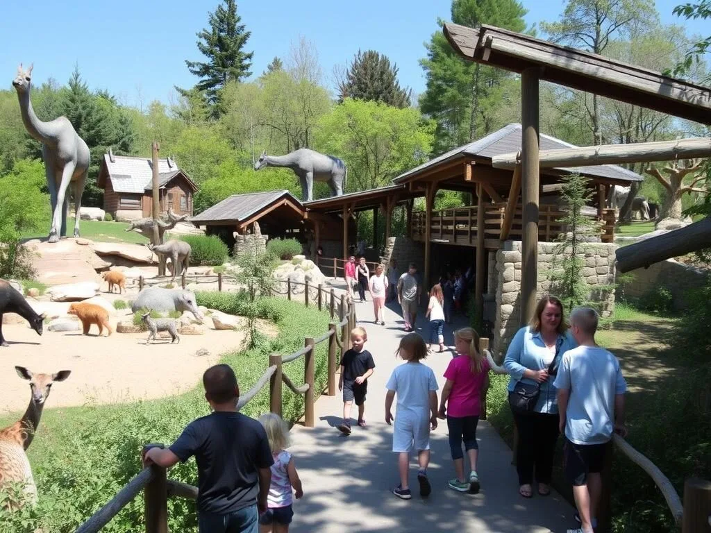 ZooAmerica North American Wildlife Park with natural animal habitats and visitors viewing exhibits ZooAmerica North American Wildlife Park with natural animal habitats and visitors viewing exhibits