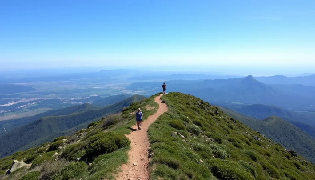 Zugerberg Mountain hiking trail with scenic views