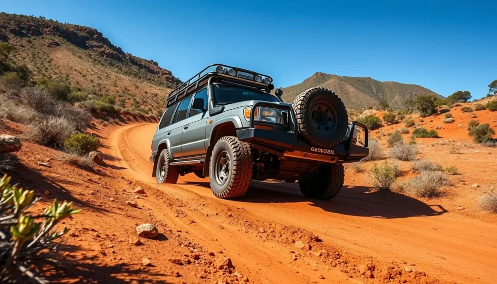 4WD vehicle navigating a challenging track in Gawler Ranges National Park