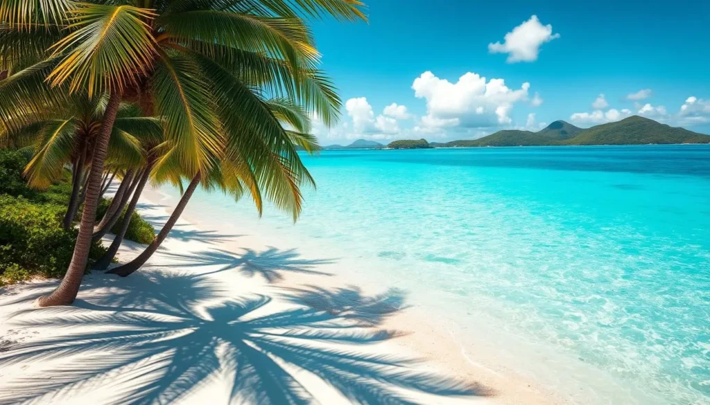 A breathtaking seascape of Andros Island's pristine beaches, with crystalline turquoise waters lapping against powdery white sand. Tall swaying palm trees frame the tranquil scene, casting gentle shadows that dance across the shore. Brilliant sunshine bathes the landscape, creating a warm, inviting atmosphere. In the distance, lush, verdant hills rise up, creating a picturesque backdrop. The overall impression is one of unspoiled natural beauty and serene, tropical splendor. Capture this idyllic island paradise through a wide-angle lens, showcasing the stunning convergence of land, sea, and sky. A breathtaking seascape of Andros Island's pristine beaches, with crystalline turquoise waters lapping against powdery white sand. Tall swaying palm trees frame the tranquil scene, casting gentle shadows that dance across the shore. Brilliant sunshine bathes the landscape, creating a warm, inviting atmosphere. In the distance, lush, verdant hills rise up, creating a picturesque backdrop. The overall impression is one of unspoiled natural beauty and serene, tropical splendor. Capture this idyllic island paradise through a wide-angle lens, showcasing the stunning convergence of land, sea, and sky.