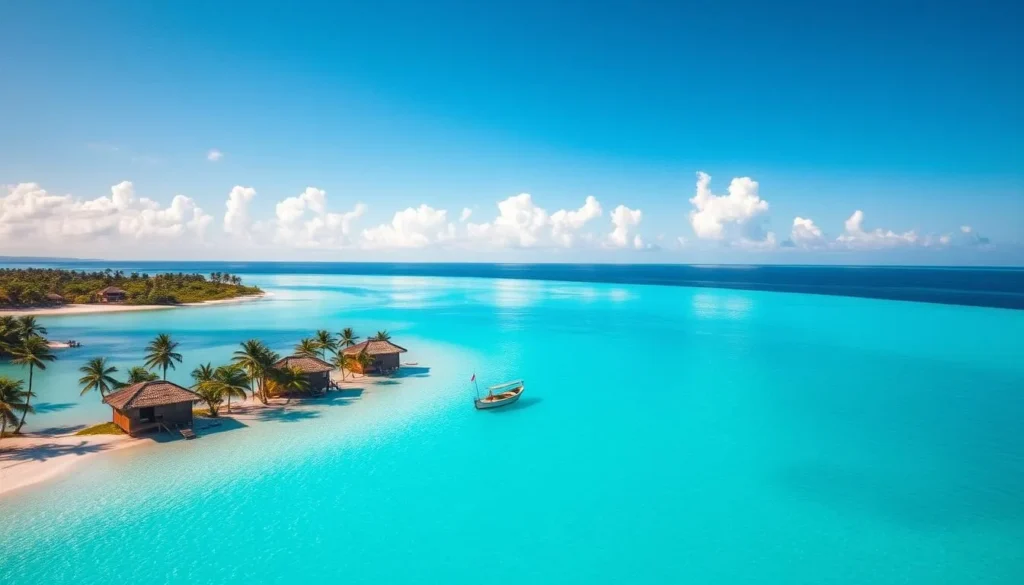 A tranquil aerial view of Tuvalu's picturesque islands, surrounded by the sparkling turquoise waters of the South Pacific. Lush palm trees line the pristine white-sand beaches, casting gentle shadows over the traditional thatched-roof huts. A small fishing boat glides across the calm lagoon, its reflection mirroring the vibrant blue sky dotted with fluffy clouds. In the distance, the horizon blends seamlessly with the boundless ocean, evoking a sense of serene isolation. The scene exudes an atmosphere of tropical paradise, perfectly capturing the essence of this remote and unspoiled island nation. A tranquil aerial view of Tuvalu's picturesque islands, surrounded by the sparkling turquoise waters of the South Pacific. Lush palm trees line the pristine white-sand beaches, casting gentle shadows over the traditional thatched-roof huts. A small fishing boat glides across the calm lagoon, its reflection mirroring the vibrant blue sky dotted with fluffy clouds. In the distance, the horizon blends seamlessly with the boundless ocean, evoking a sense of serene isolation. The scene exudes an atmosphere of tropical paradise, perfectly capturing the essence of this remote and unspoiled island nation.