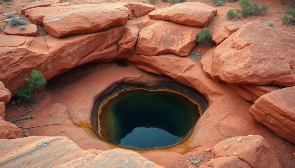 Aboriginal rock hole water source in Gawler Ranges National Park