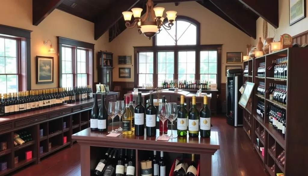 Adirondack Winery Lake George tasting room with a selection of wines
