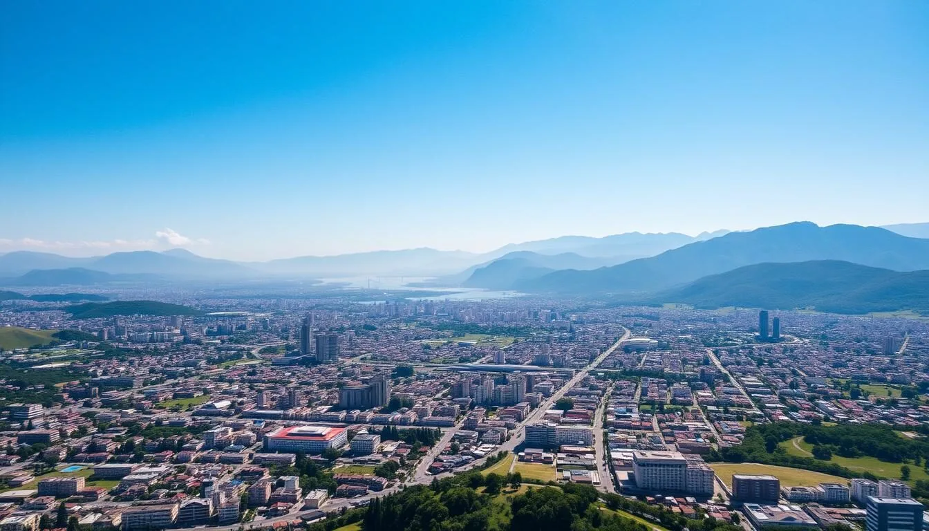 Aerial view of Quito with mountains in background showing best things to do in Ecuador