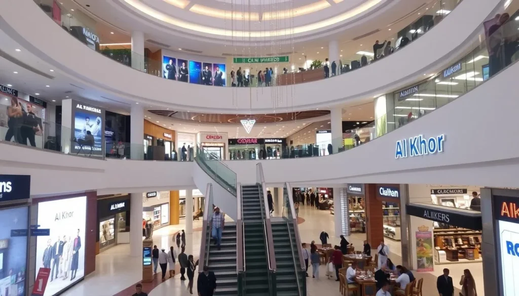 Al Khor Mall interior with diverse shops and dining options