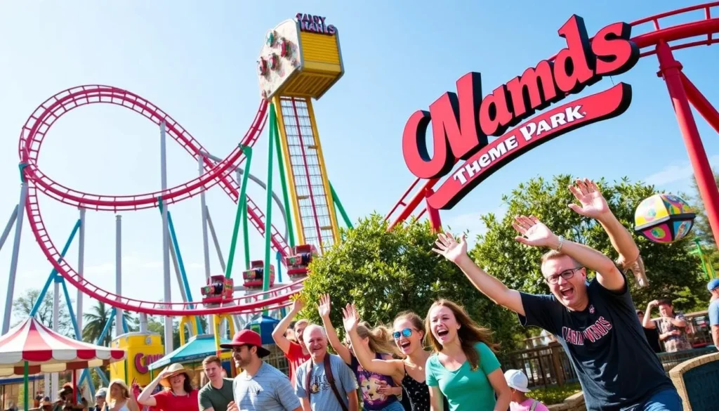 An image of Carowinds Theme Park, showing the thrilling roller coasters and other attractions.