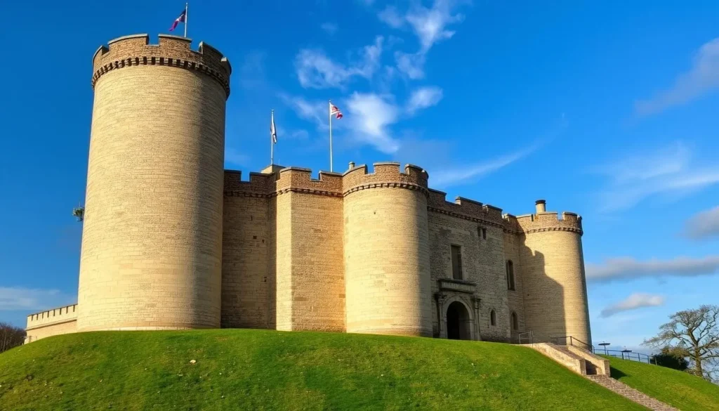 An image of Colchester Castle's imposing Norman keep