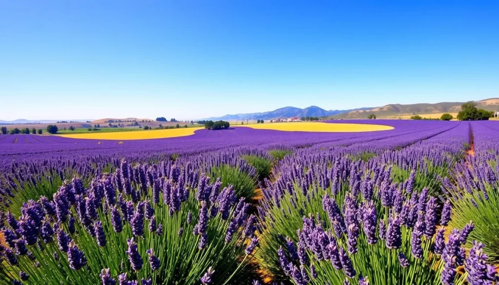 An image of Crescent Valley Lavender Farm with blooming lavender fields.