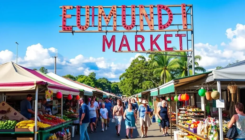 An image of Eumundi Markets on the Sunshine Coast