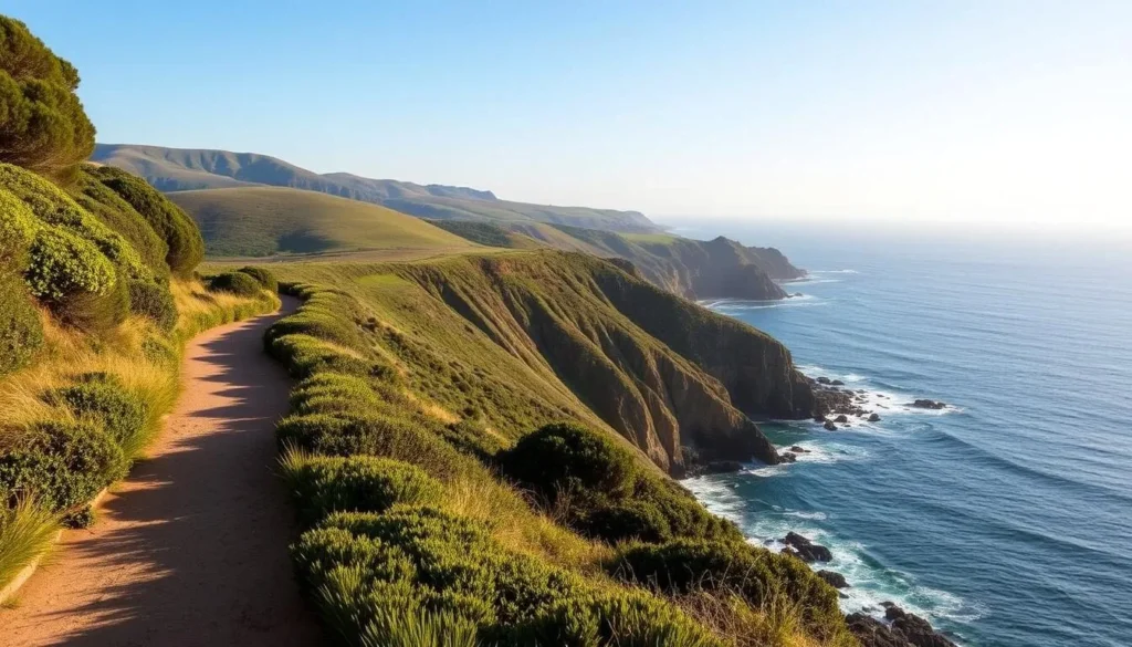 An image of Garrapata State Park's coastal trail with a serene ocean view