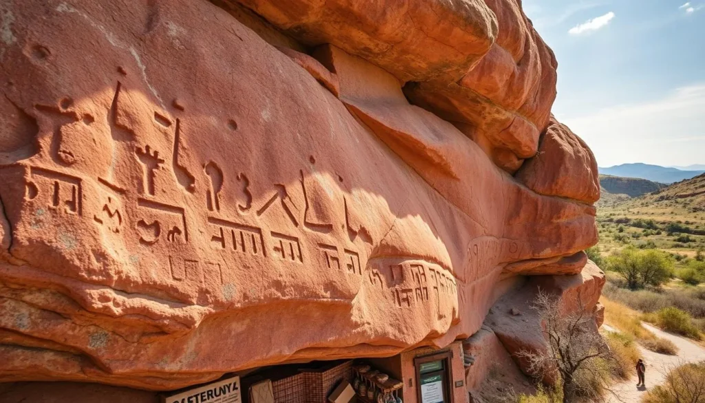 An image of Gobustan National Park's petroglyphs