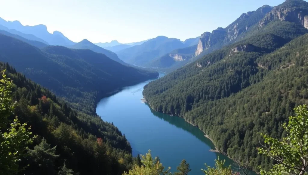 An image of Hawks Nest State Park with a serene river view