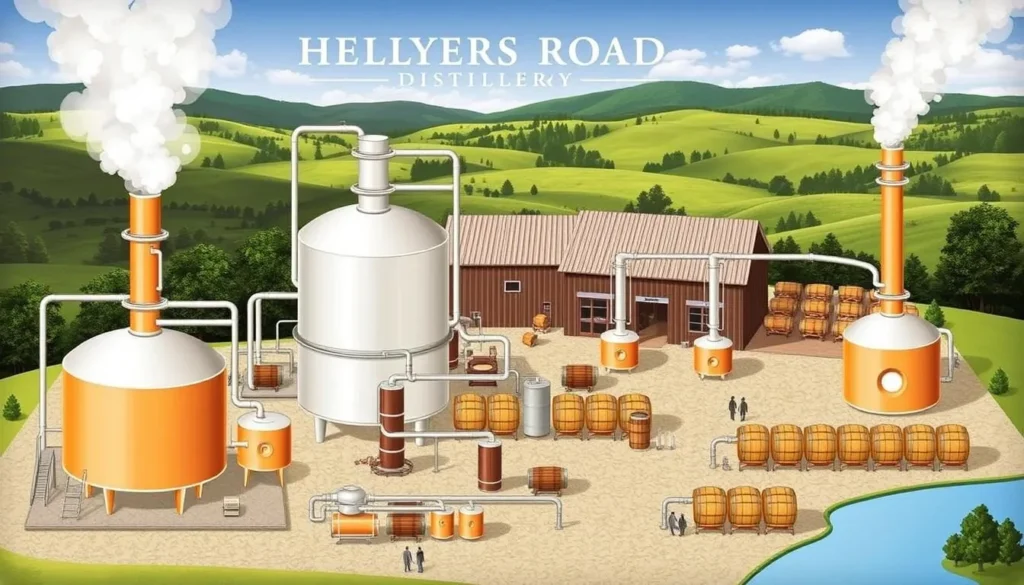 An image of Hellyers Road Distillery's whisky production facility