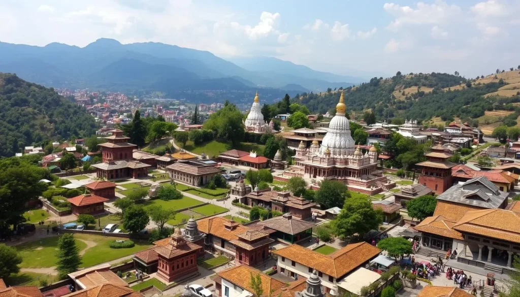 An image of Kathmandu Valley with its ancient temples and monuments