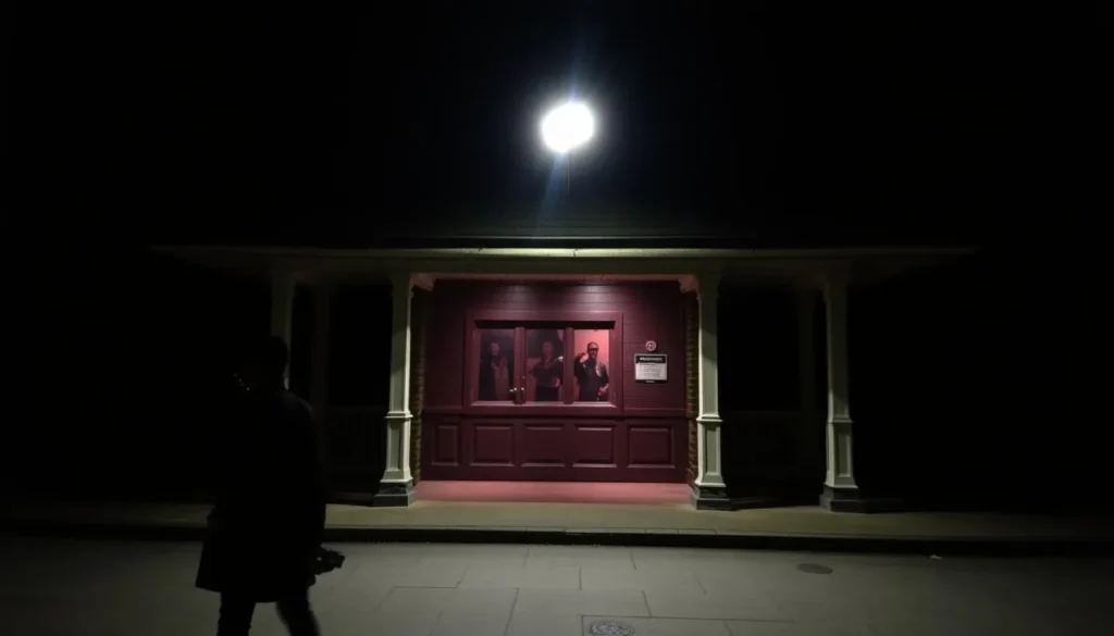 An image of Q Station at Manly Beach during a ghost tour at night.