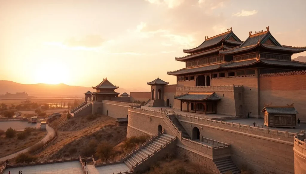 An image of Yumenguan, a well-preserved Han Dynasty fortress in Dunhuang.