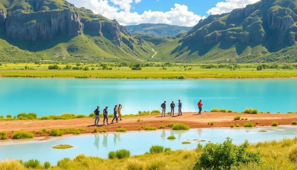 An image of a half-day tour group visiting the Blue Lagoon and Eden on the River