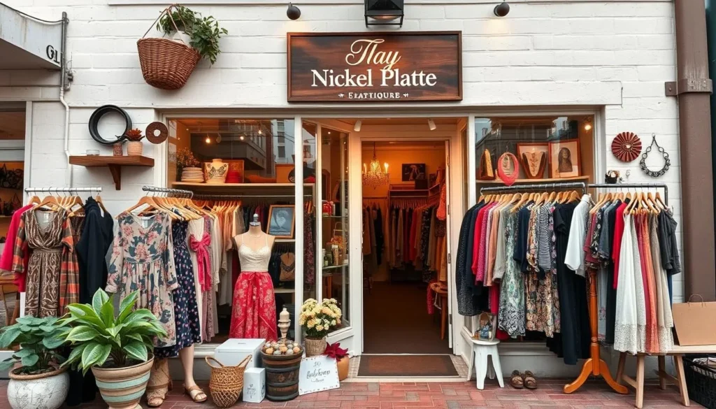 An image of a local boutique in the Nickel Plate District with unique clothing and accessories.