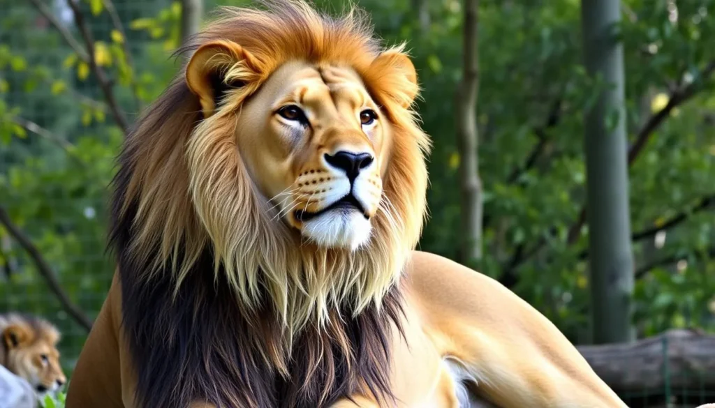An image of a majestic lion at the Exotic Feline Rescue Center