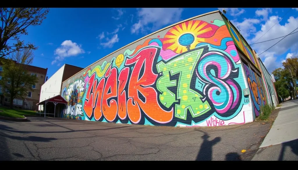 An image of a vibrant art mural in Poughkeepsie, showcasing the city's thriving arts scene.