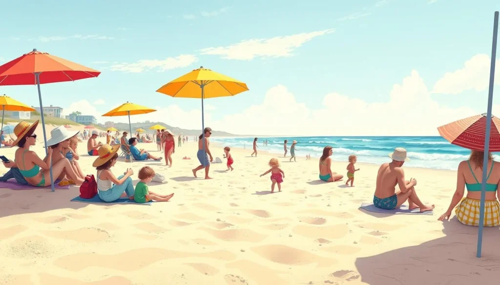 An image of families enjoying Calf Pasture Beach