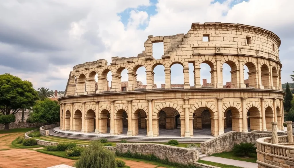 An image of the Arles Roman Amphitheater, a well-preserved ancient Roman structure.