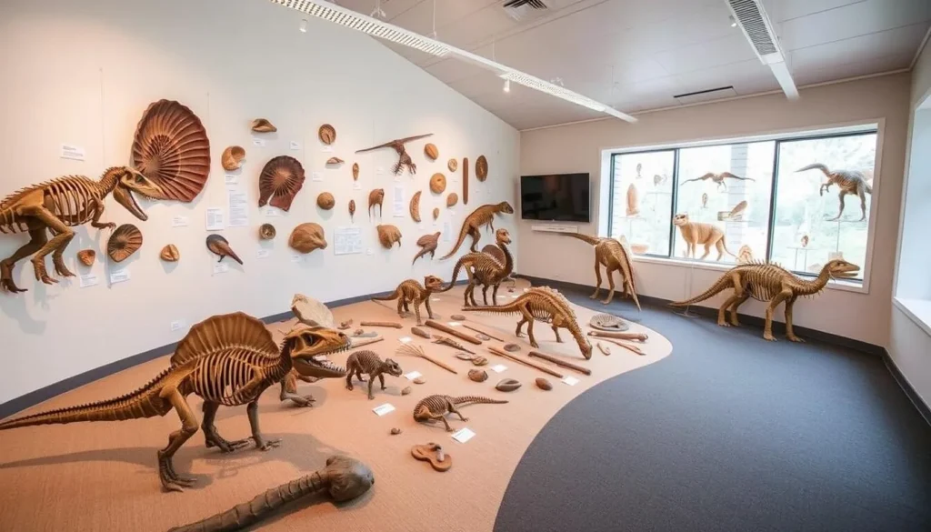 An image of the Bunurong Environment Centre's Discovery Room filled with dinosaur fossils.
