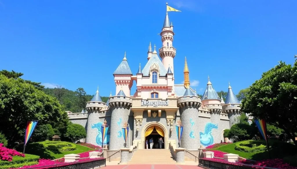 An image of the Castle of Magical Dreams at Hong Kong Disneyland