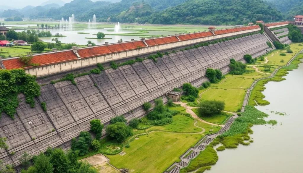 An image of the Dujiangyan Irrigation System's Fish Mouth Levee