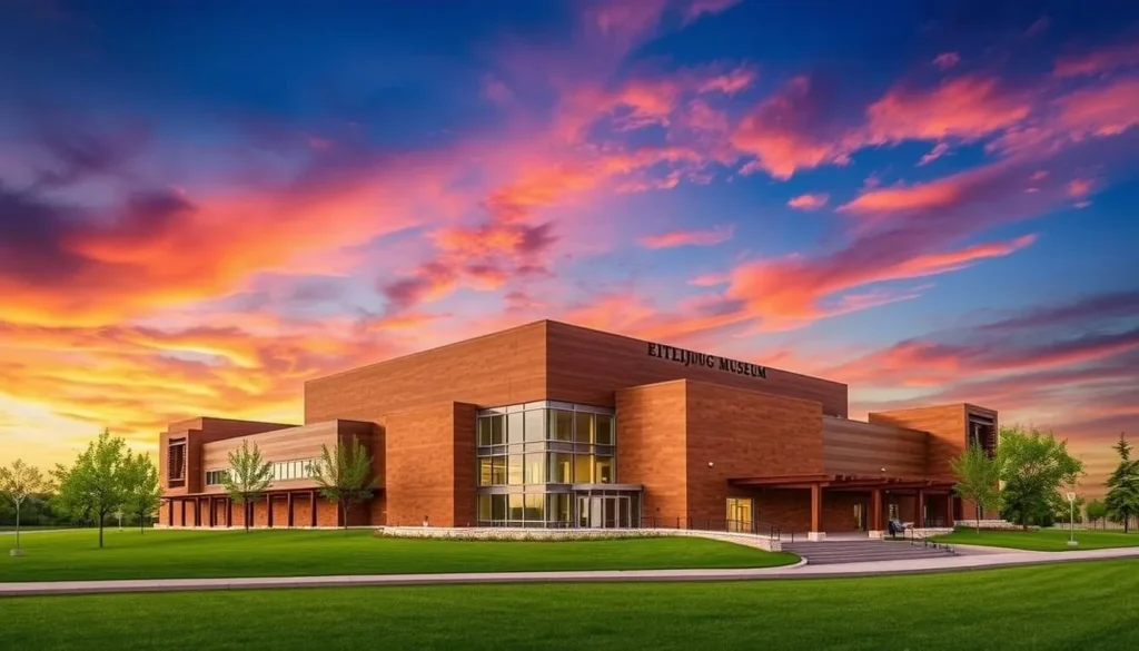 An image of the Eiteljorg Museum of American Indians and Western Art with its distinctive architecture